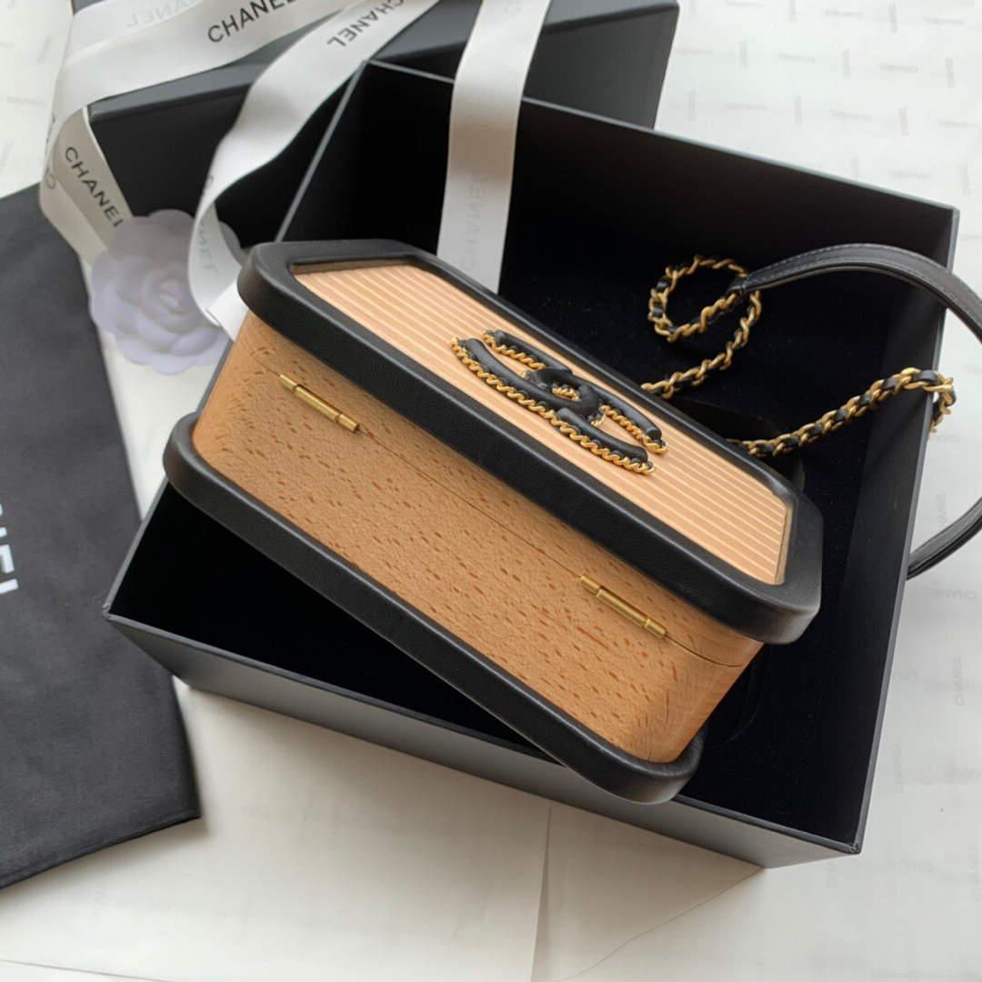 Chanel AS2926 Chanel Vanity Case Beech Wood Box Bag