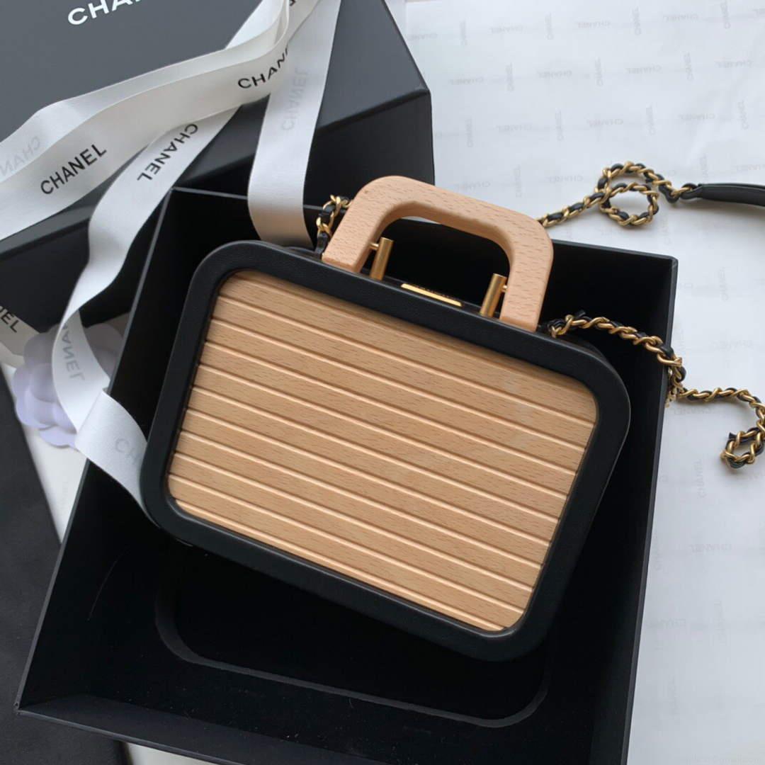 Chanel AS2926 Chanel Vanity Case Beech Wood Box Bag