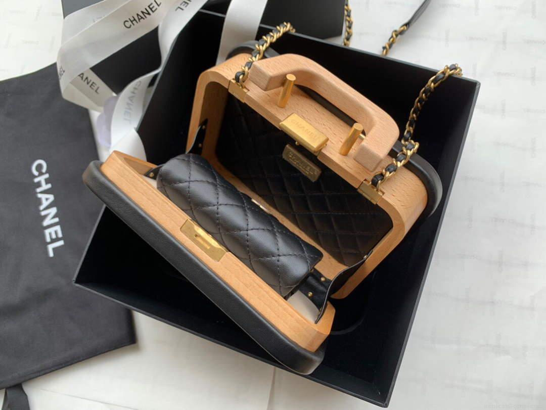 Chanel AS2926 Chanel Vanity Case Beech Wood Box Bag