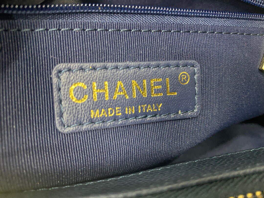 Chanel A50995 Matelasse GST Chain Tote bag caviar Calfskin leather Navy Blue Gold