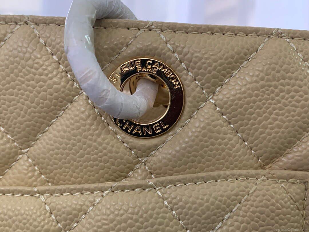 Chanel A50995 Matelasse GST Chain Tote bag caviar Calfskin leather Yellow Gold