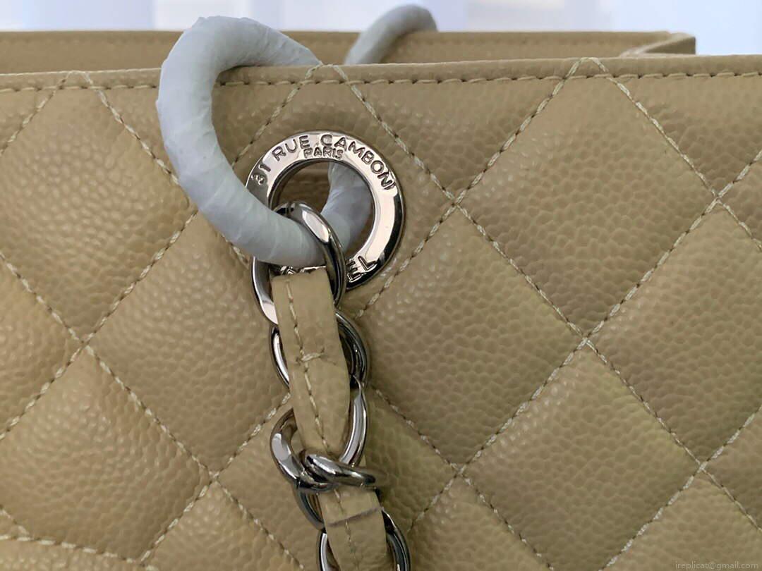 Chanel A50995 Matelasse GST Chain Tote bag caviar Calfskin leather Yellow Silver