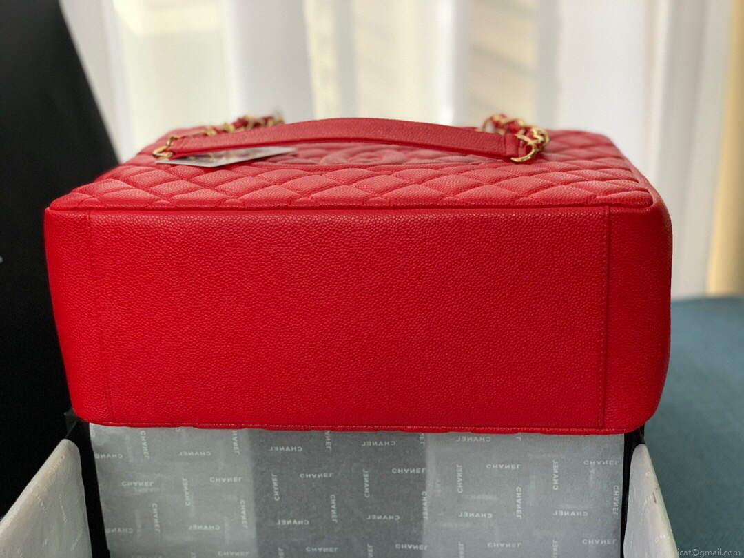 Chanel A50995 Matelasse GST Chain Tote bag caviar Calfskin leather Red Gold