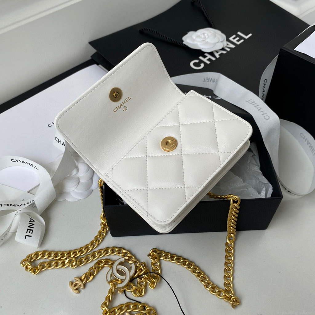 Chanel AP2635 Clutch With Chain Lambskin White