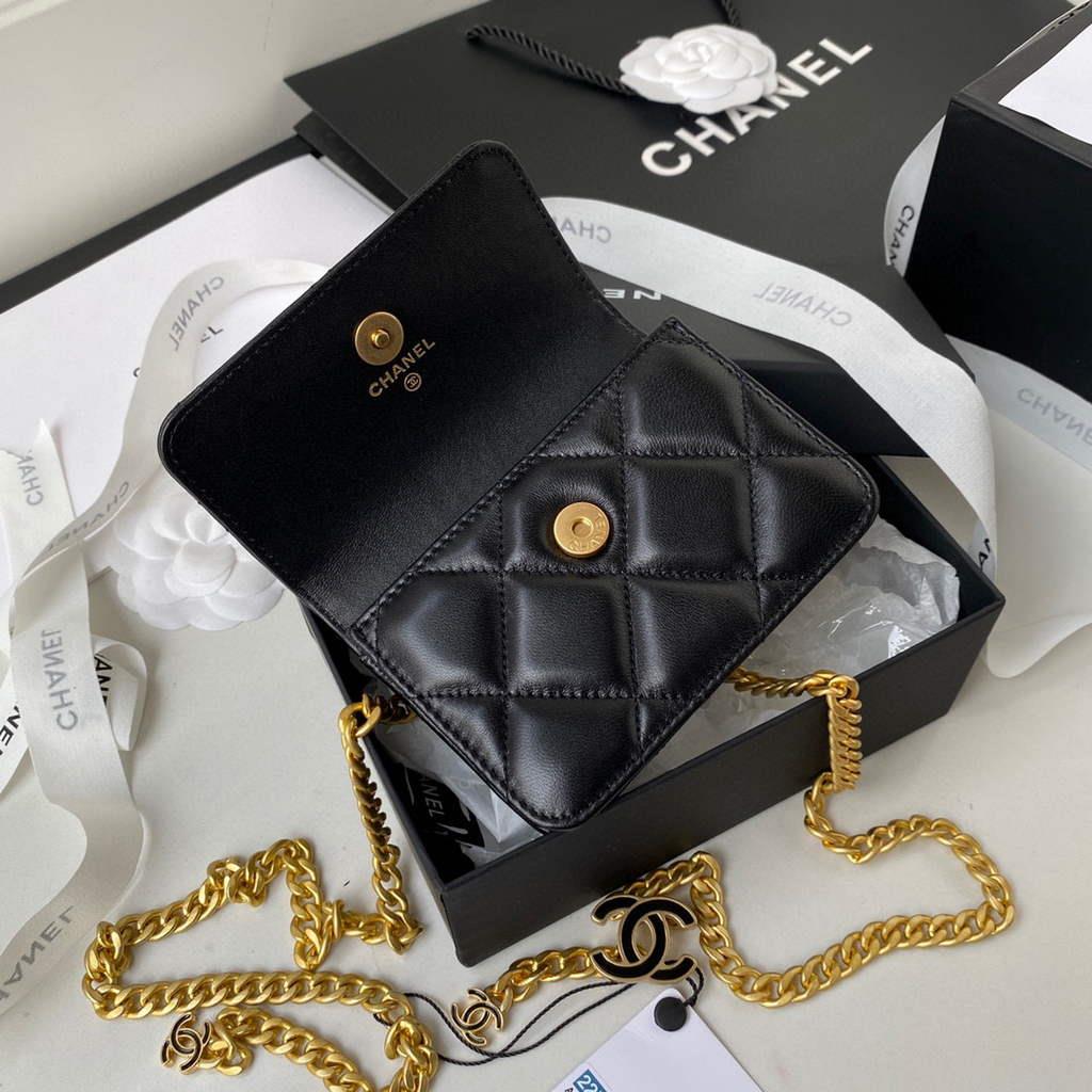 Chanel AP2635 Clutch With Chain Lambskin Black