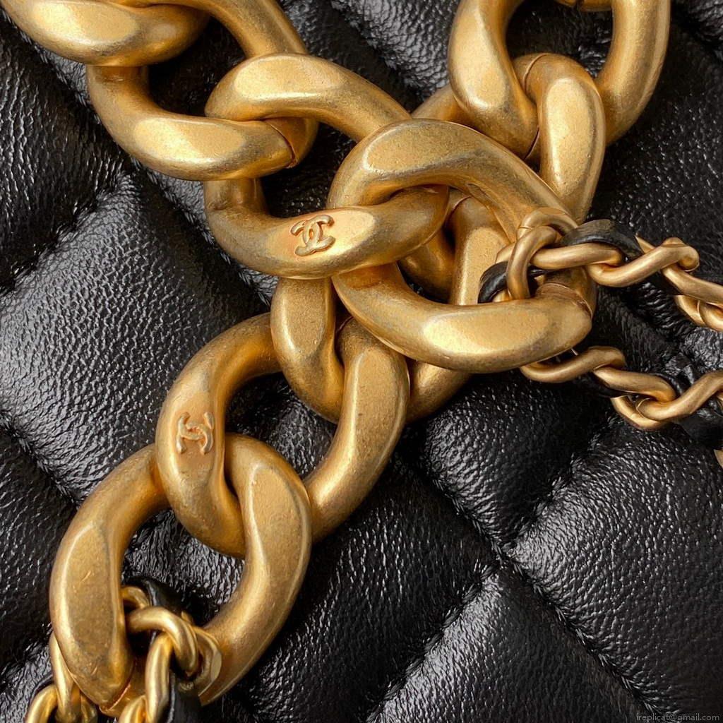 Chanel AS3112 Hobo Handbag Lambskin Black