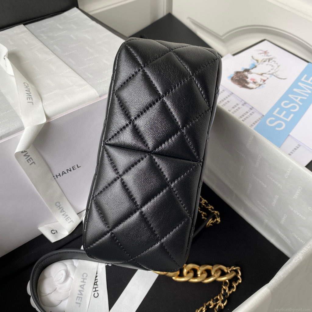 Chanel AS3112 Hobo Handbag Lambskin Black