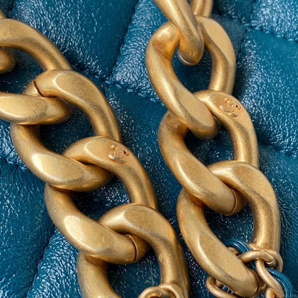 Chanel AS3112 Hobo Handbag Lambskin Blue