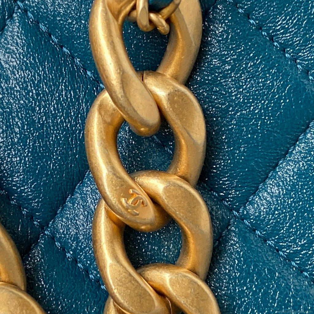 Chanel AS3112 Hobo Handbag Lambskin Blue