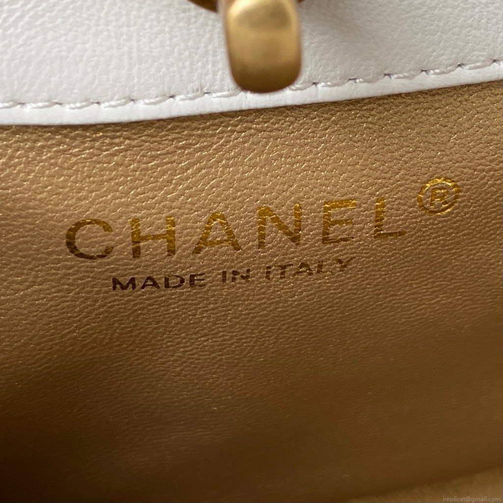 Chanel AS3112 Hobo Handbag Lambskin White