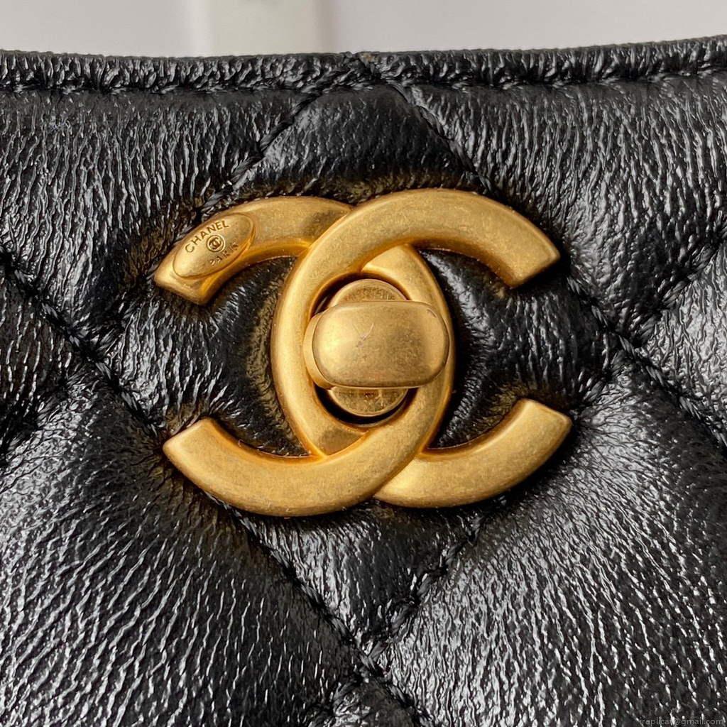 Chanel AS3111 Hobo Small Handbag Lambskin Black