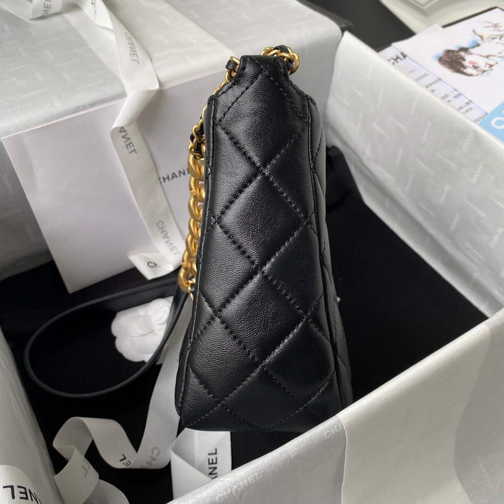 Chanel AS3111 Hobo Small Handbag Lambskin Black