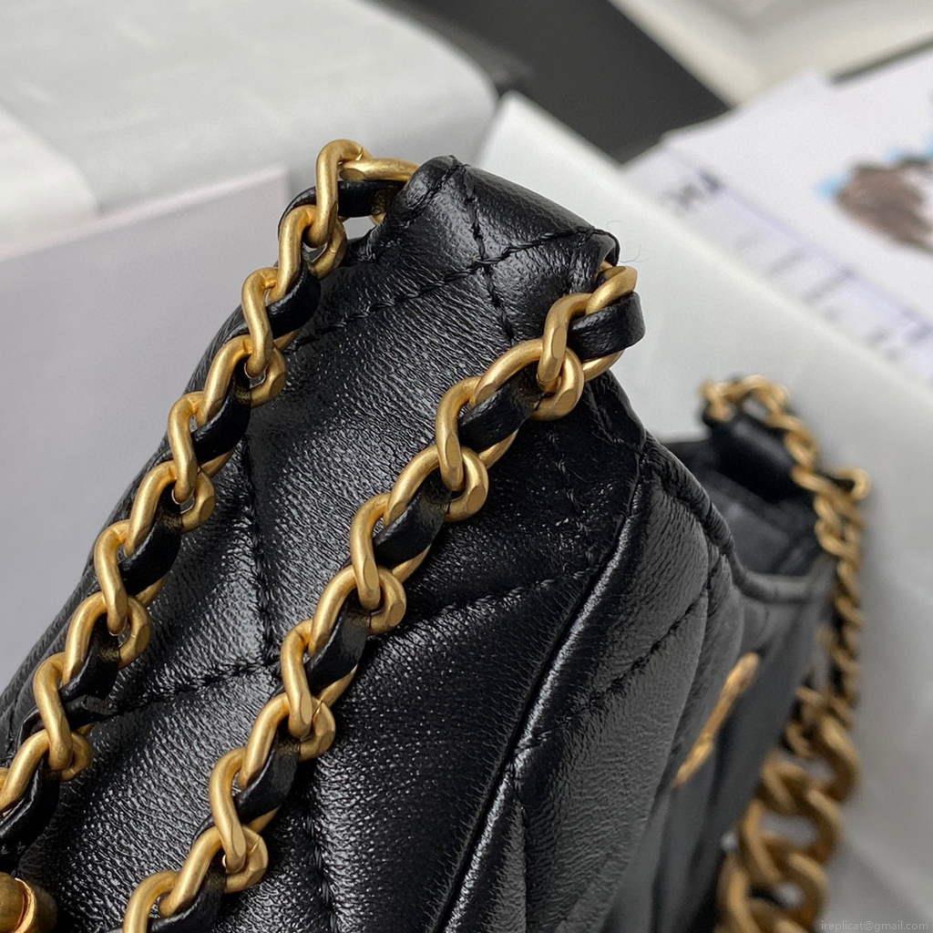 Chanel AS3111 Hobo Small Handbag Lambskin Black