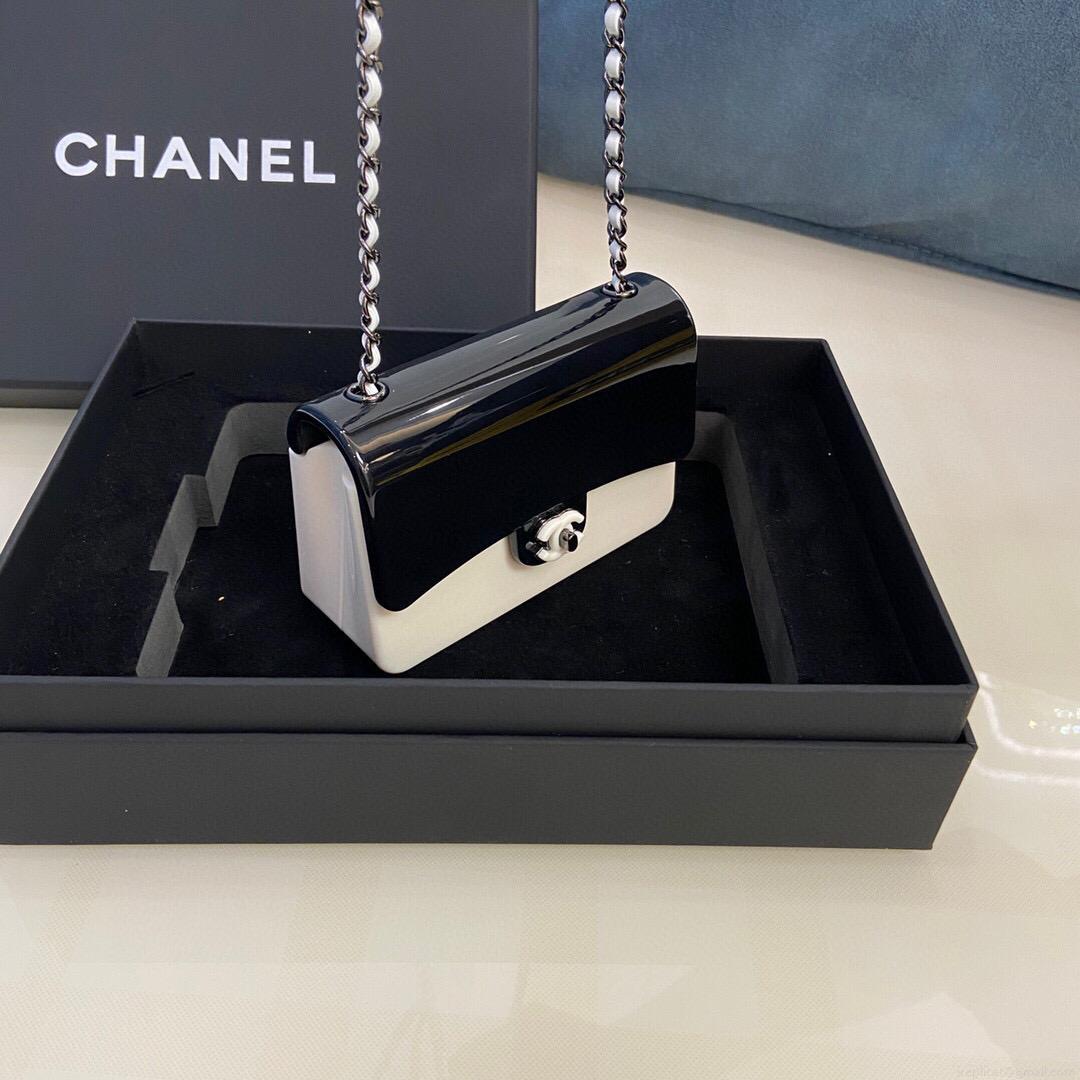Chanel AS2534 Acrylic Mini Flap Bag White and Black