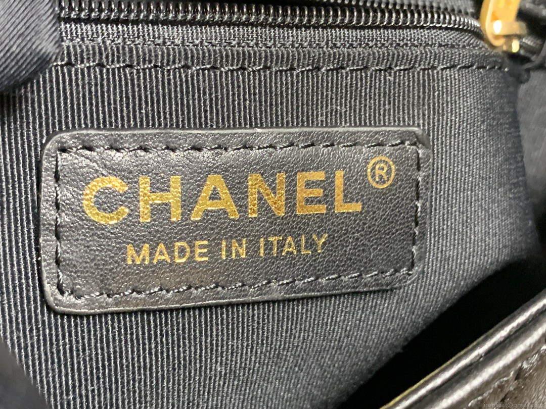 Chanel AS3206 Small Flap bag lambskin gold Black