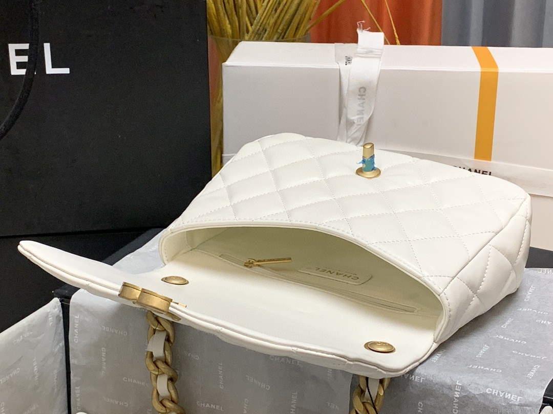 Chanel AS3206 Small Flap bag lambskin gold White