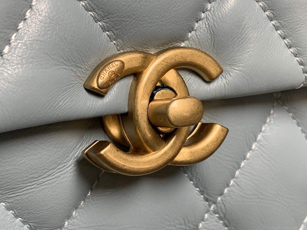 Chanel AS3205 Mini Flap bag lambskin gold Blue