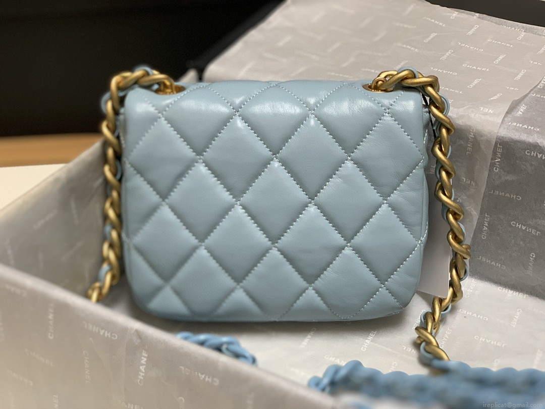 Chanel AS3205 Mini Flap bag lambskin gold Blue