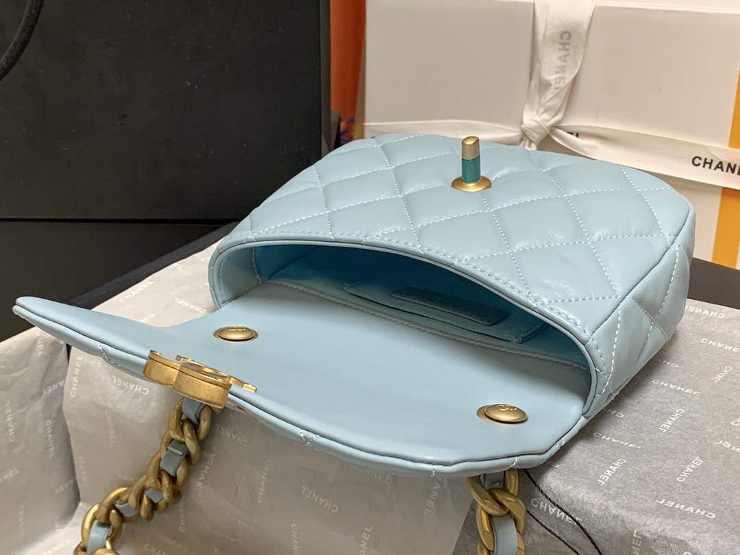 Chanel AS3205 Mini Flap bag lambskin gold Blue
