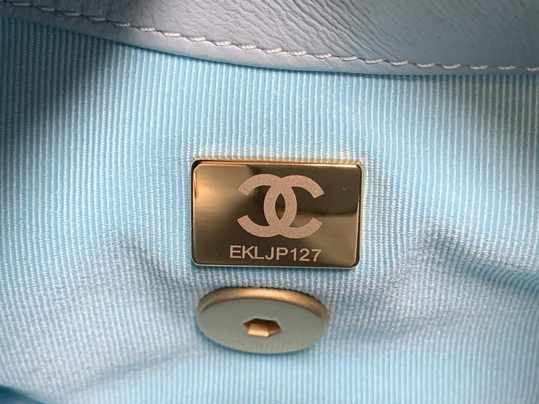 Chanel AS3205 Mini Flap bag lambskin gold Blue