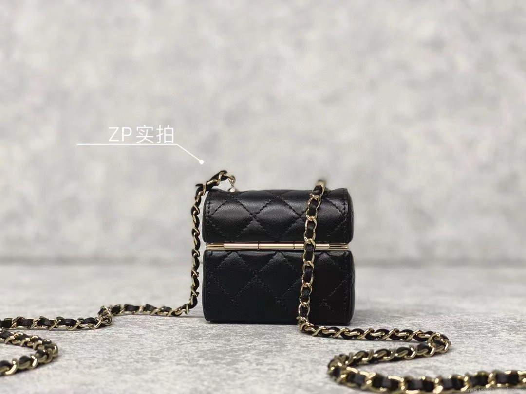 Chanel AP2655 Mini box with chain lambskin Black
