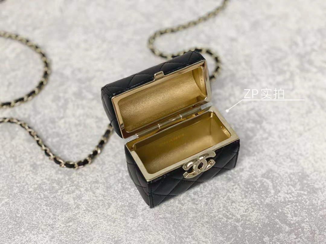 Chanel AP2655 Mini box with chain lambskin Black