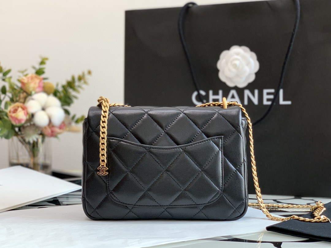Chanel A09147 Shoulder Flap bag lambskin Black