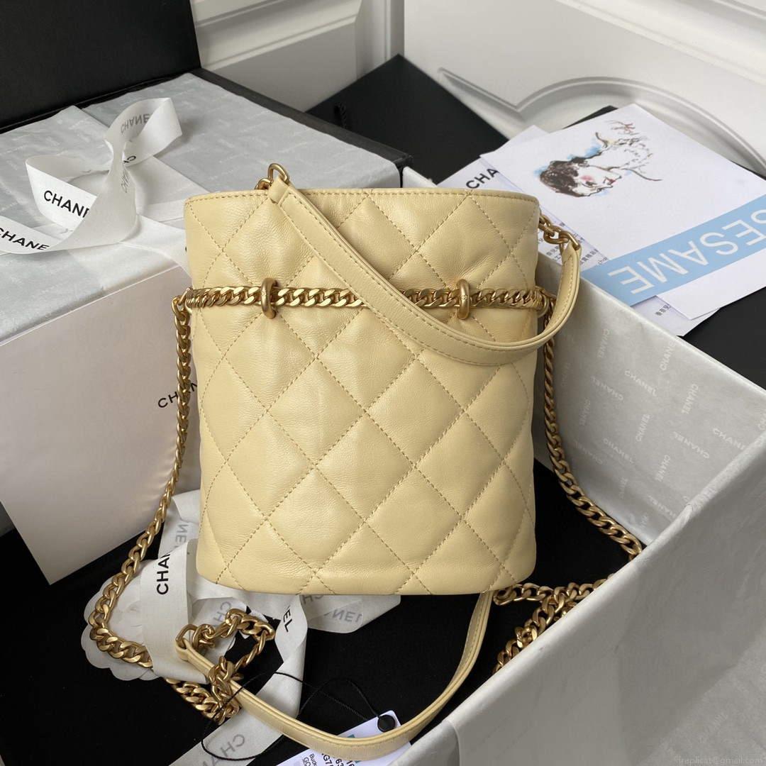 Chanel Bucket Bag Lambskin AS3116 Yellow