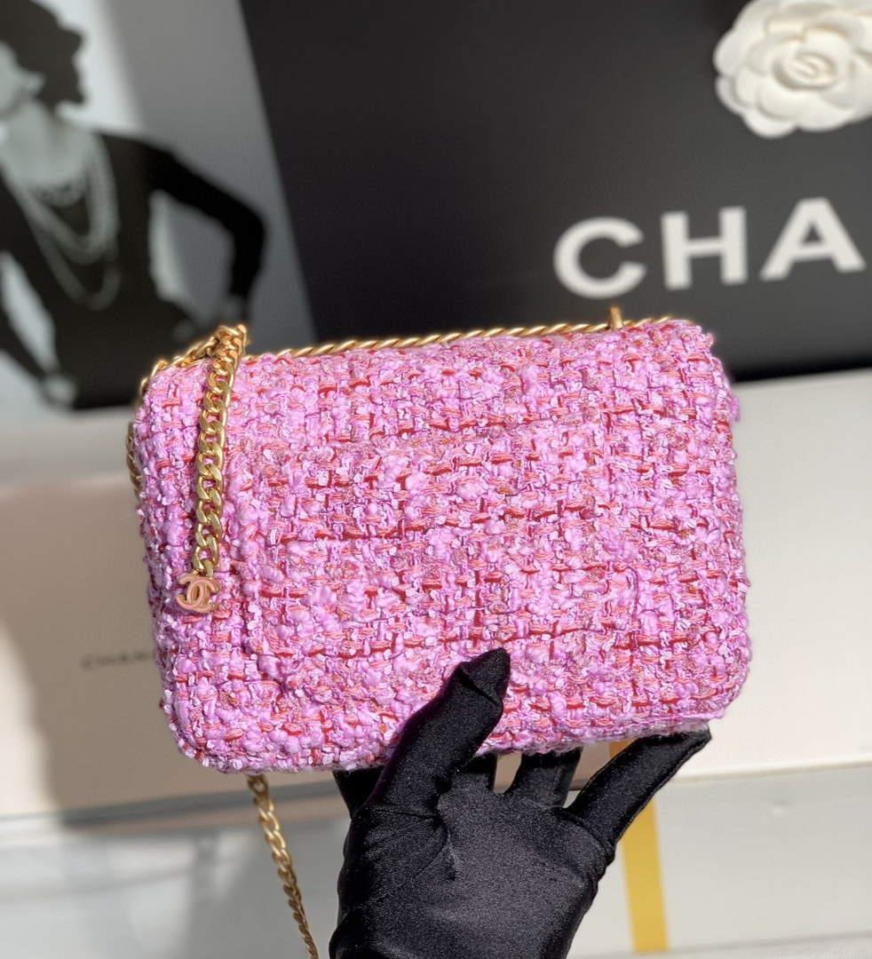 Chanel AS1116 Mini Flap bag 18cm Tweed Pink