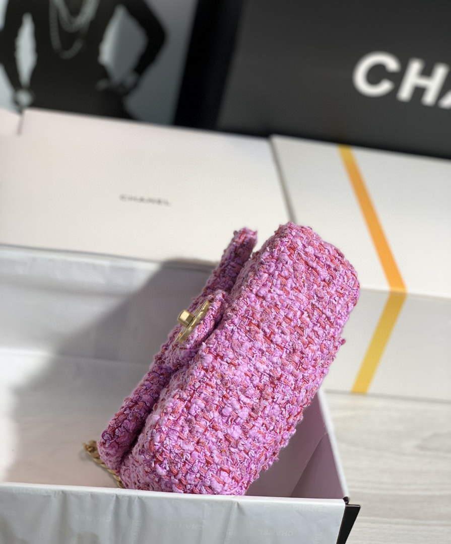 Chanel AS1116 Mini Flap bag 18cm Tweed Pink