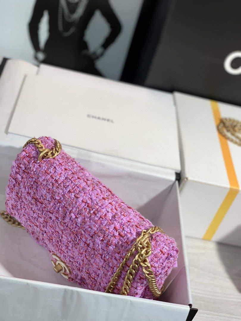 Chanel AS1116 Flap bag 21cm A69900 Tweed Pink