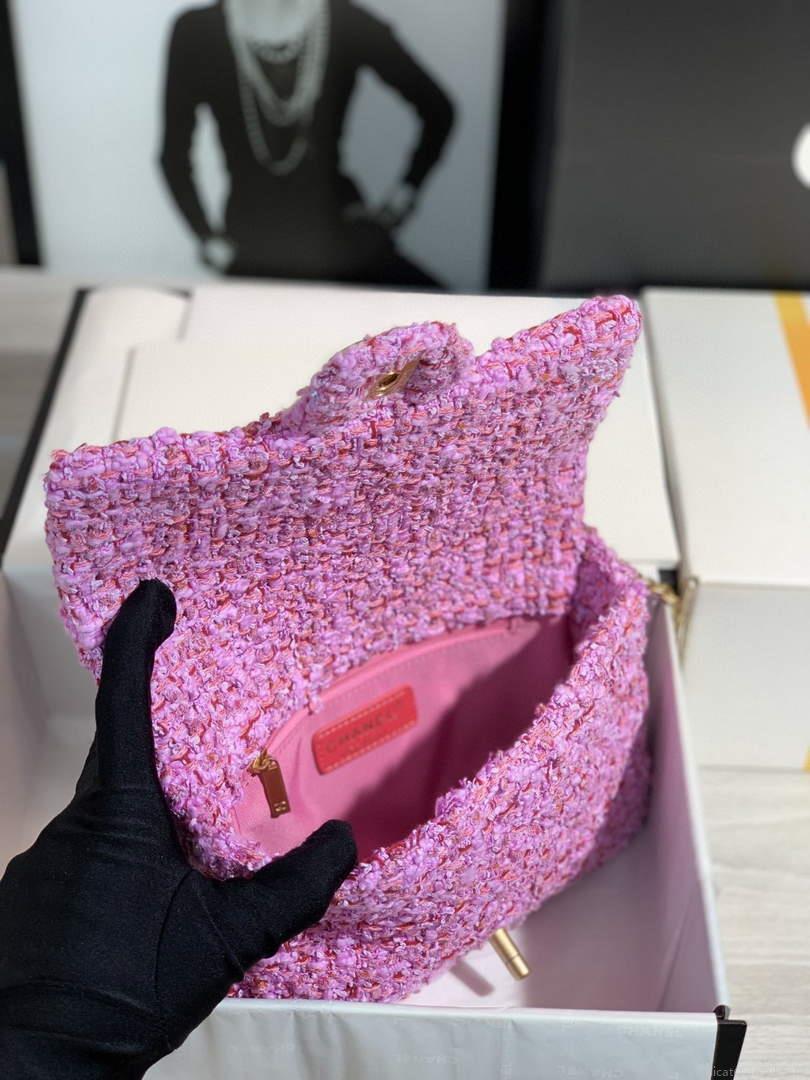 Chanel AS1116 Flap bag 21cm A69900 Tweed Pink