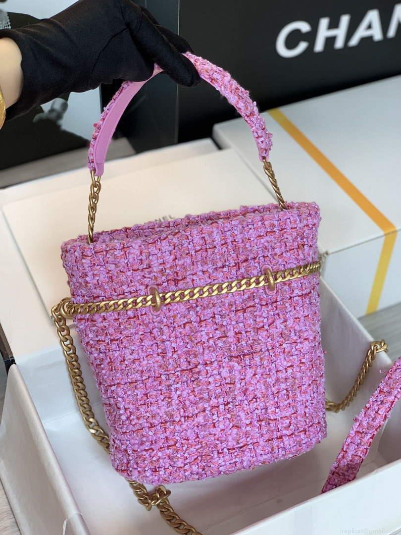 Chanel AS3117 Bucket Bag Tweed Pink