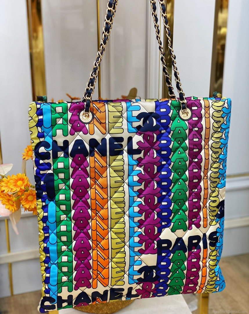 Chanel AS2896 Large Shopping Bag Printed fabric Metal Multicolor
