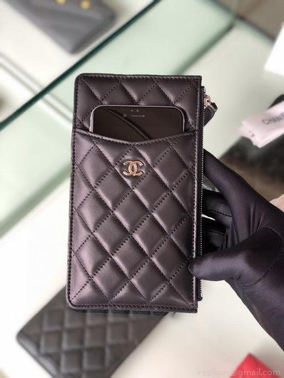 Chanel AP1422 Chanel phone card holder Lambskin Black