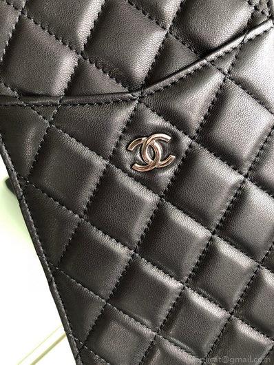 Chanel AP1422 Chanel phone card holder Lambskin Black