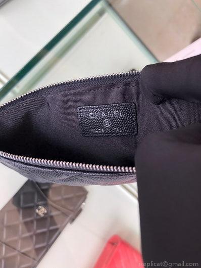 Chanel AP1422 Chanel Black phone card holder Calfskin Black