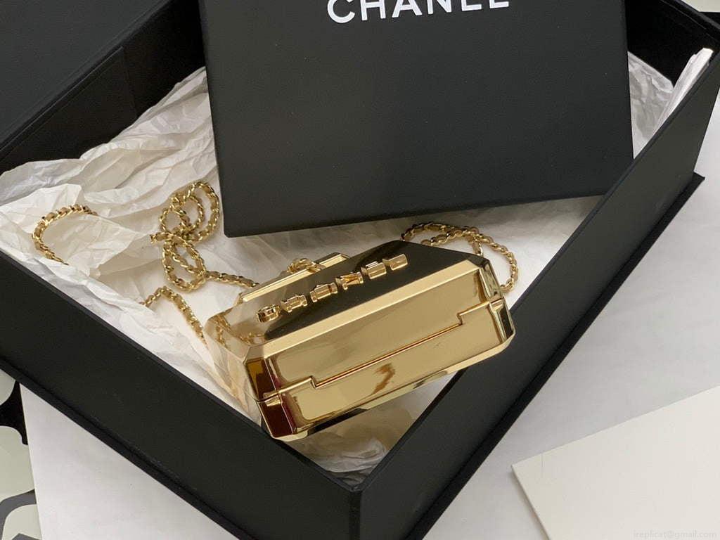 Chanel AS3264 Evening Bag Metal Gold