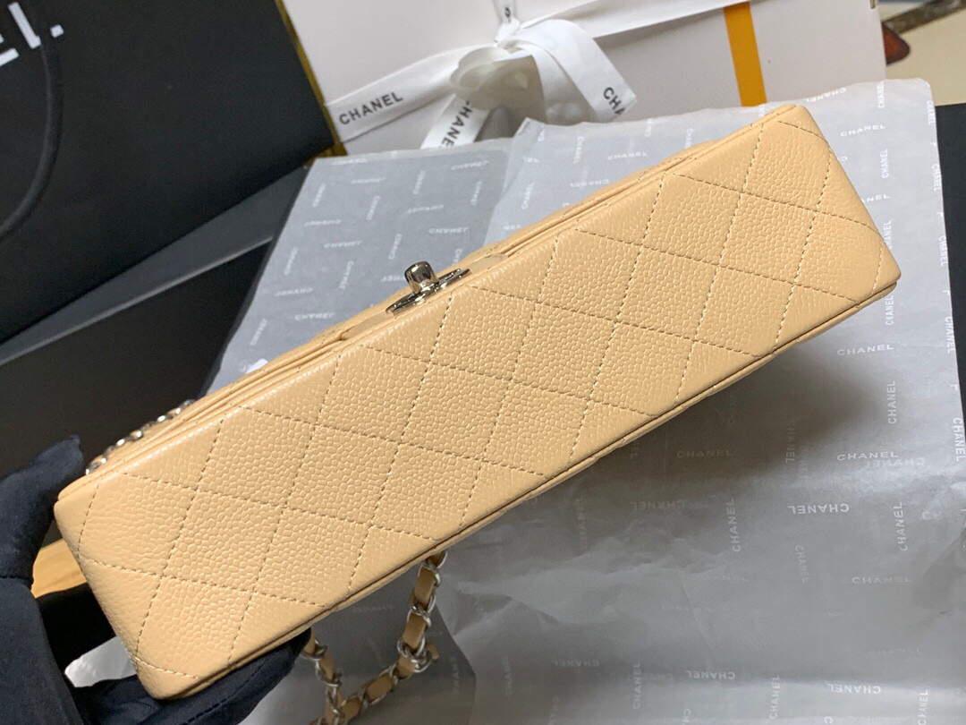 Chanel A01112 Flap Handbag Classic bag Grained shiny Calfskin gold Tan