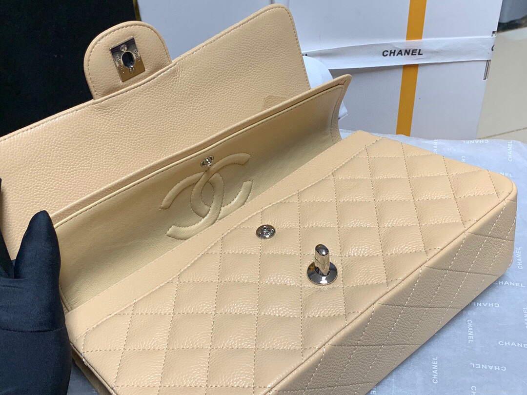 Chanel A01112 Flap Handbag Classic bag Grained shiny Calfskin gold Tan