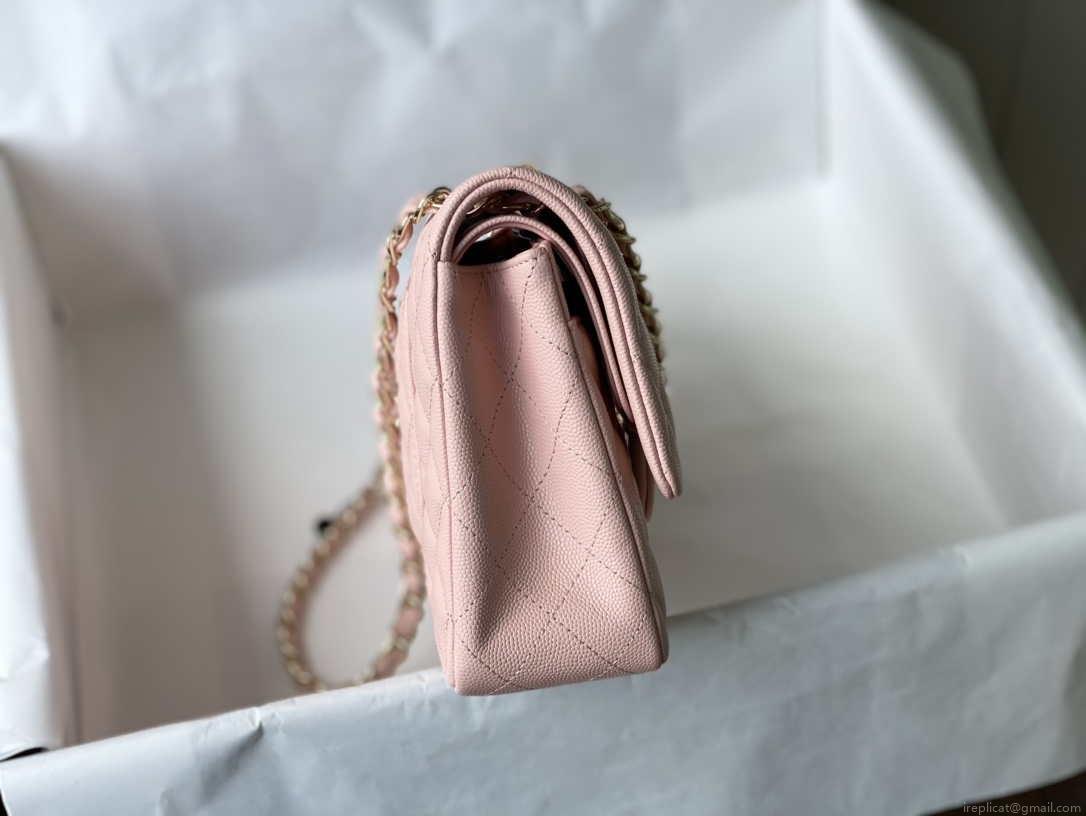 Chanel A01112 Flap Handbag Classic bag Grained shiny Calfskin gold Pink