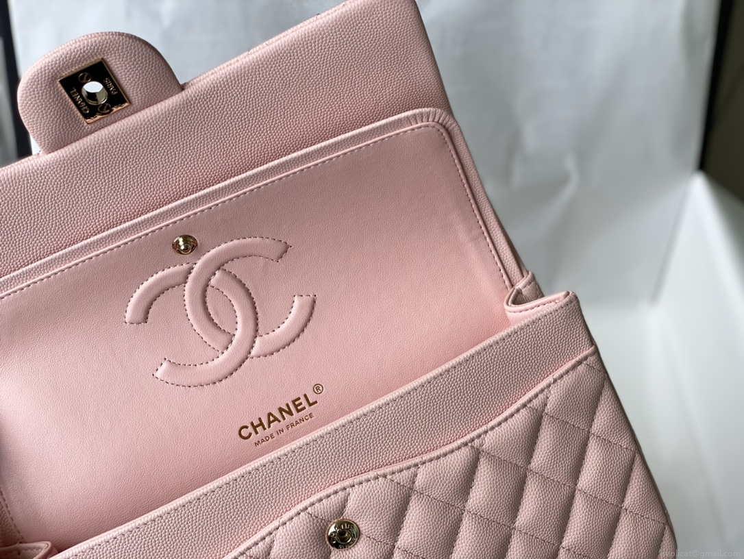 Chanel A01112 Flap Handbag Classic bag Grained shiny Calfskin gold Pink