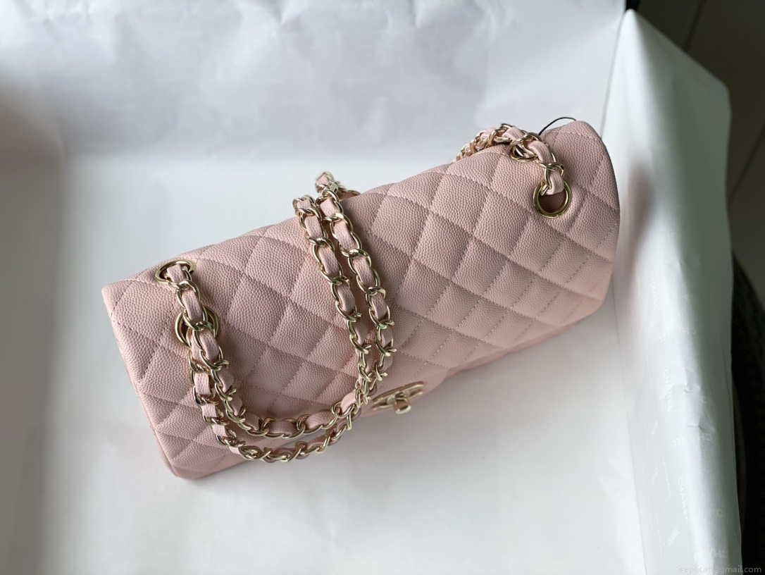 Chanel A01112 Flap Handbag Classic bag Grained shiny Calfskin gold Pink