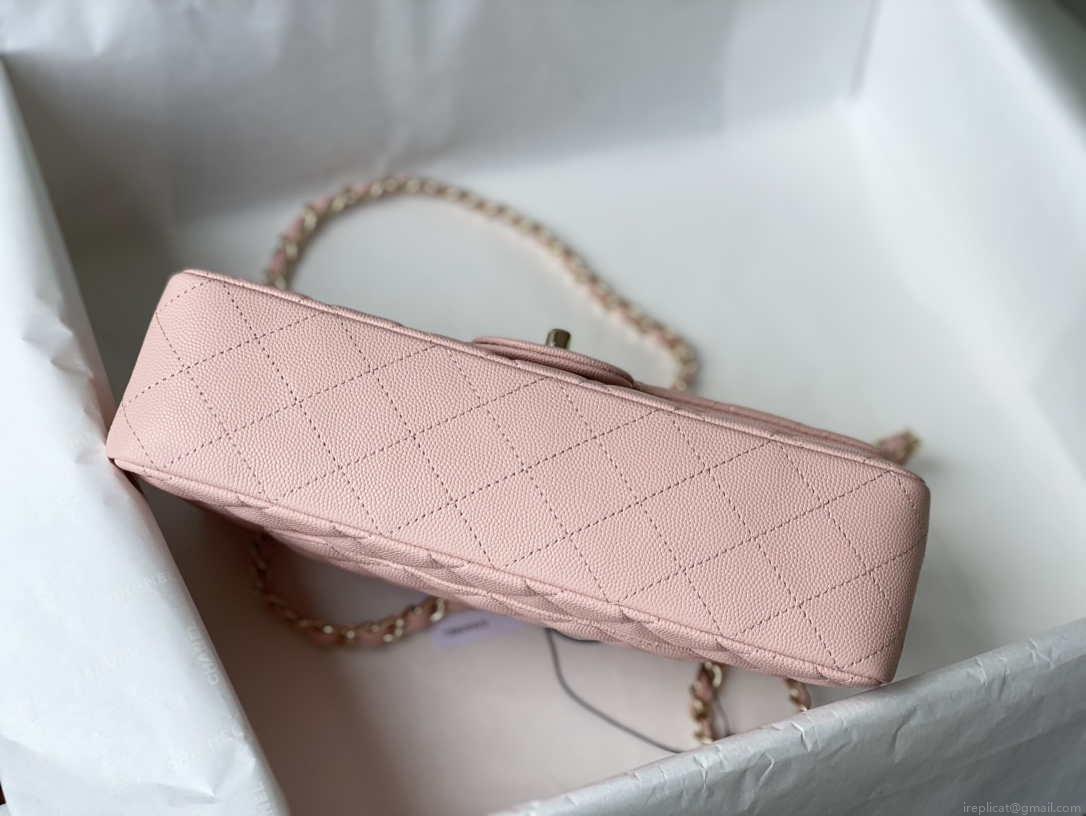 Chanel A01112 Flap Handbag Classic bag Grained shiny Calfskin gold Pink