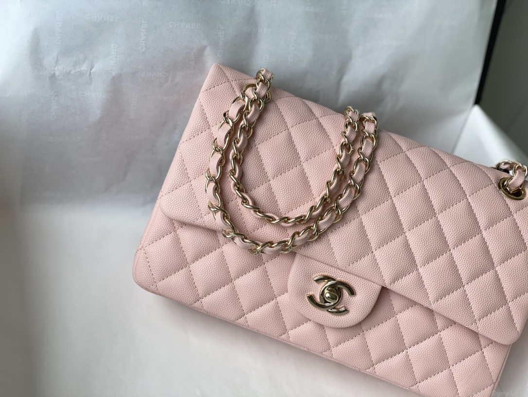 Chanel A01112 Flap Handbag Classic bag Grained shiny Calfskin gold Pink
