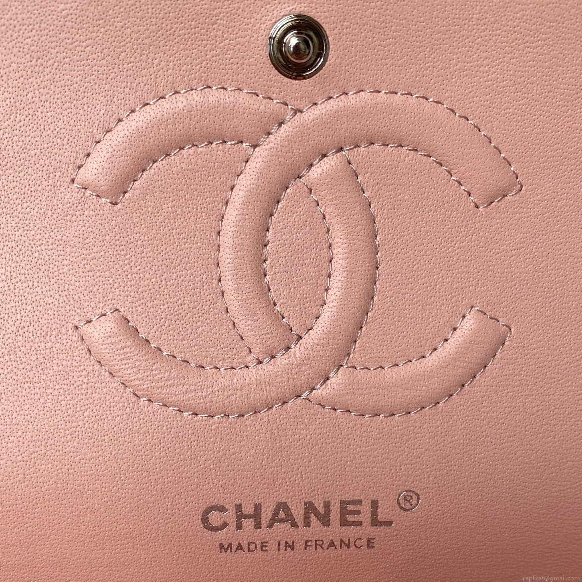 Chanel A01112 Flap Handbag Classic bag Grained shiny Calfskin Pink Silver