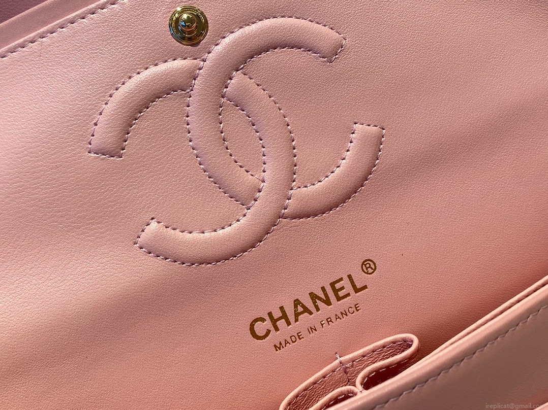Chanel A01112 Flap Handbag Classic Bag Lambskin Pink Gold