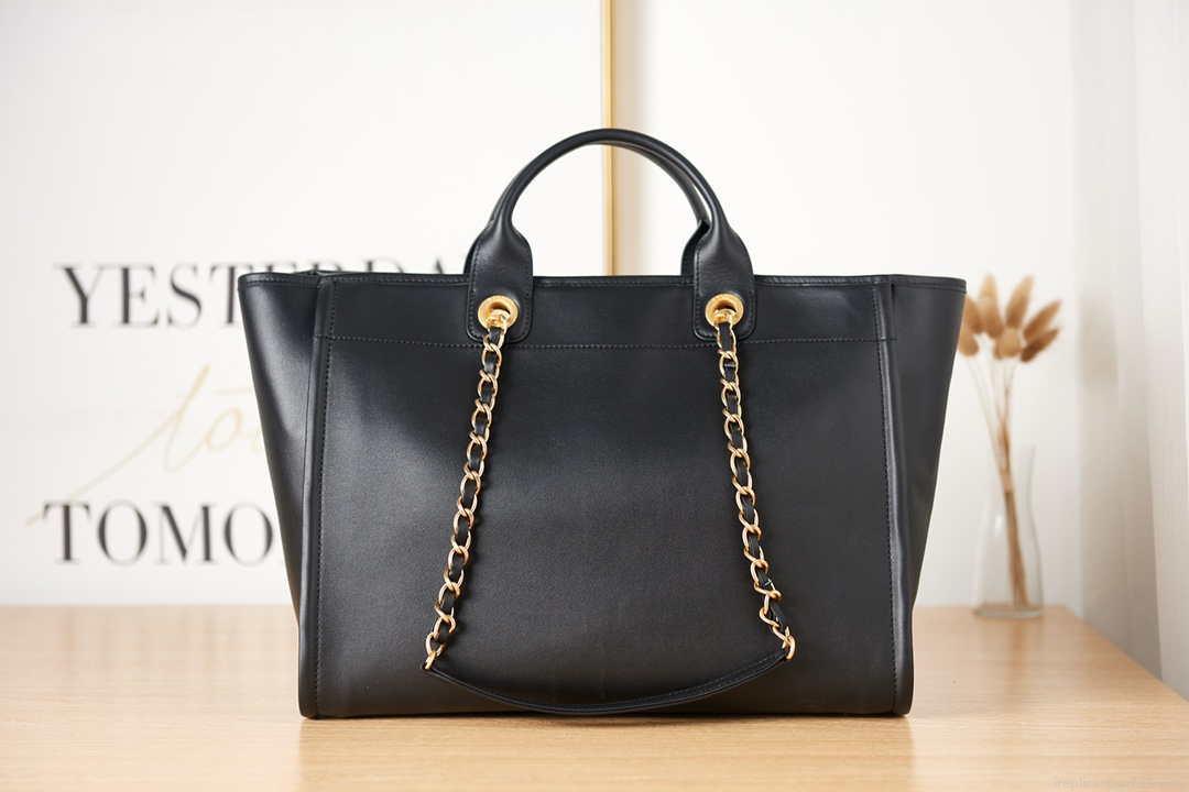 Chanel A66941 Large Shopping Bag Calfskin Black