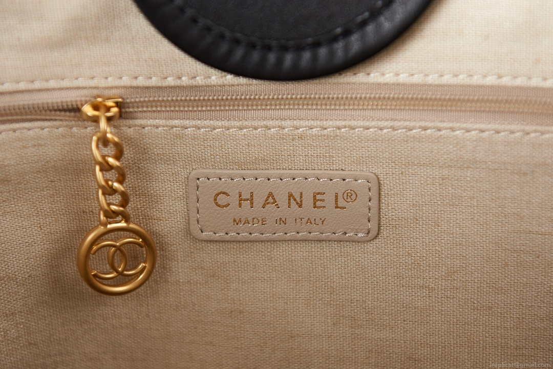 Chanel A66941 Large Shopping Bag Calfskin Black