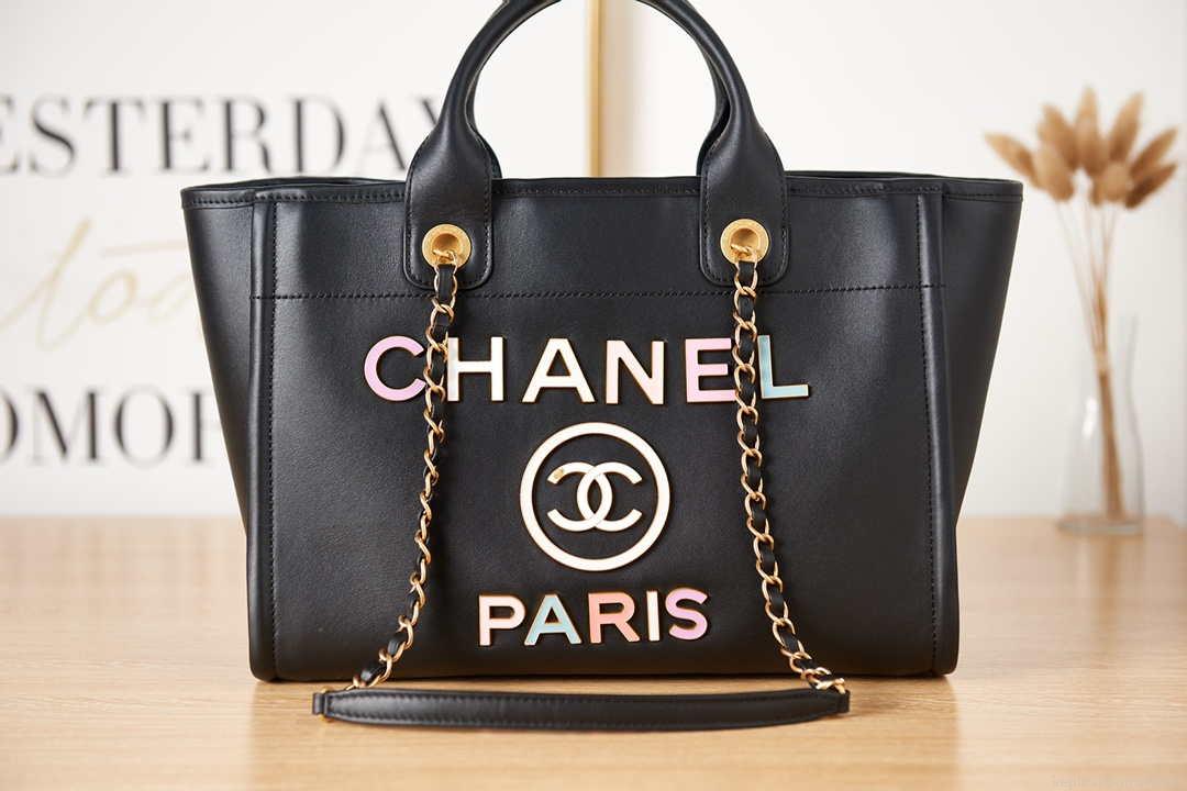 Chanel AS3257 Small Shopping Bag Calfskin Black